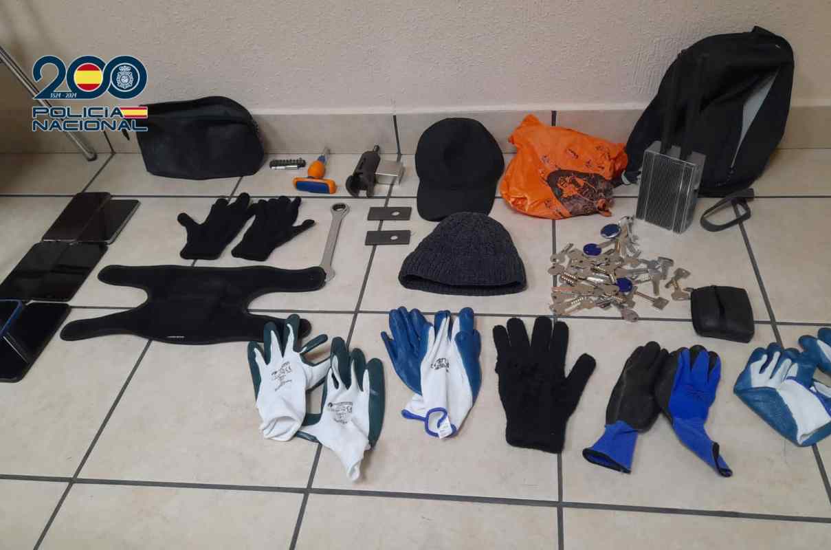 Los efectos incautados a los ladrones.