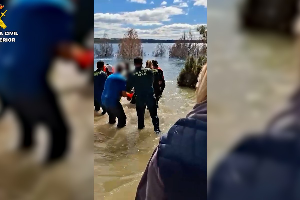 Rescate en el pantano de Buendía. Foto: Guardia Civil