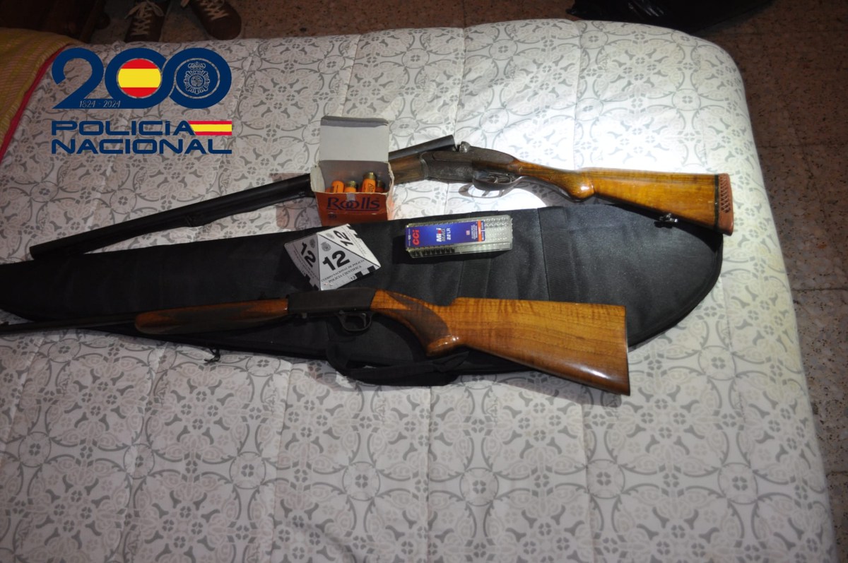 Armas de fuego con las que amenazaban a la víctima de agresión sexual