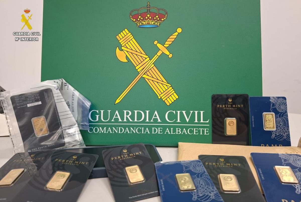 Onzas de oro incautadas por la Guardia Civil
