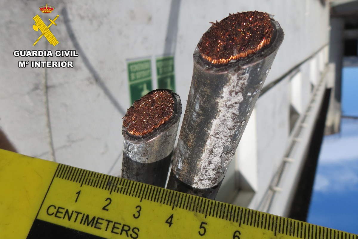 Robo de cable de cobre. Foto: Guardia Civil de Albacete