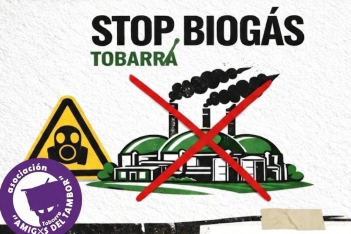 Cartel contra la planta de biogás en Tobarra (Albacete)