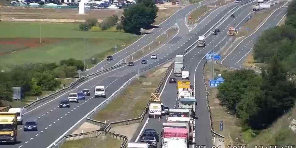Accidente en la A-4 en sentido Andalucía a su paso por Ontígola (Toledo). Foto: DGT