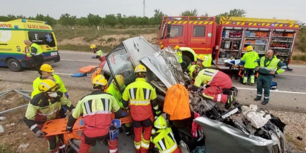 Foto del accidente de tráfico. Foto: @cpeistoledo