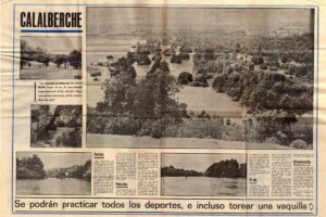 Recorte de un periódico de la época anunciando la urbanización Calalberche. Foto: Corbalan Inmobiliara