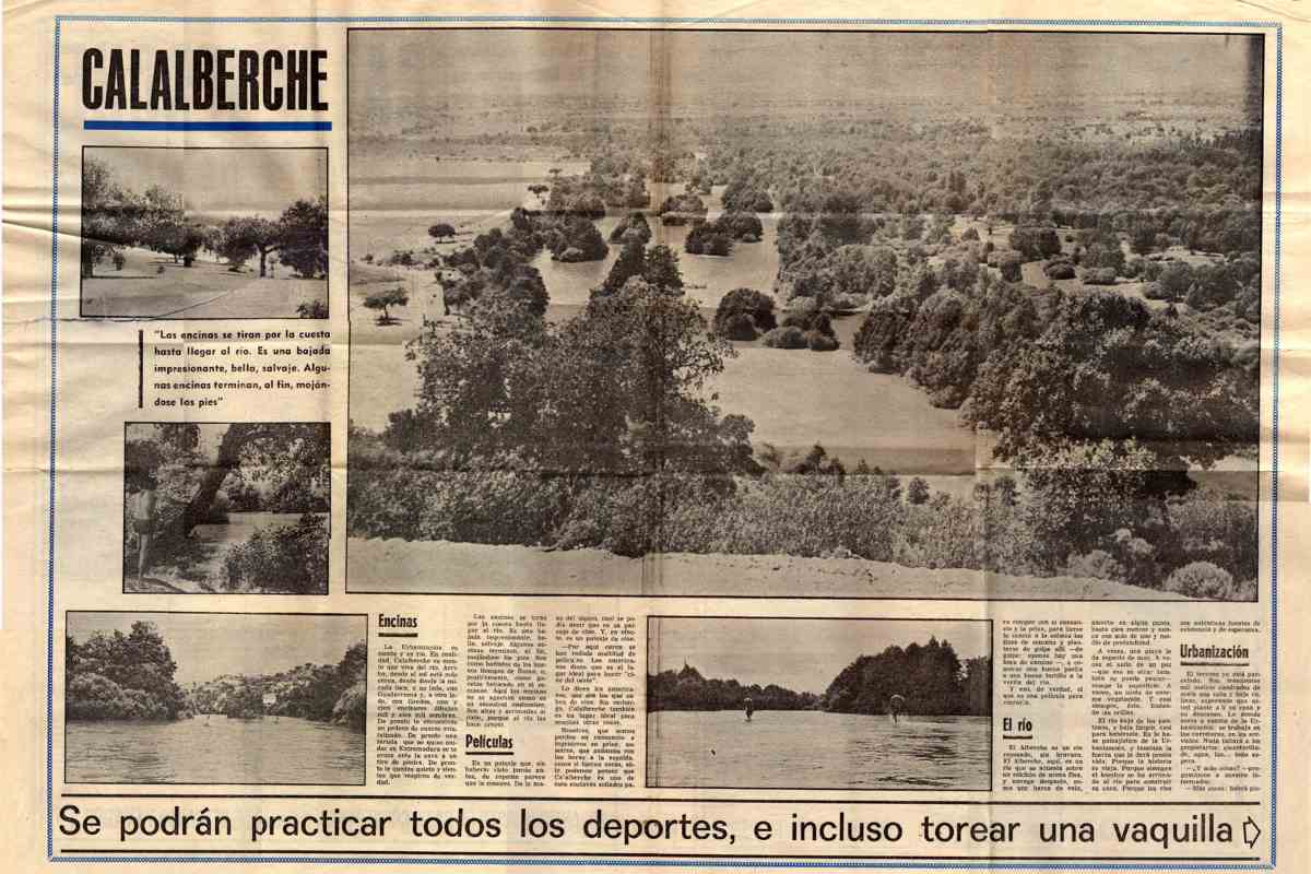 Recorte de un periódico de la época anunciando la urbanización Calalberche. Foto: Corbalan Inmobiliara
