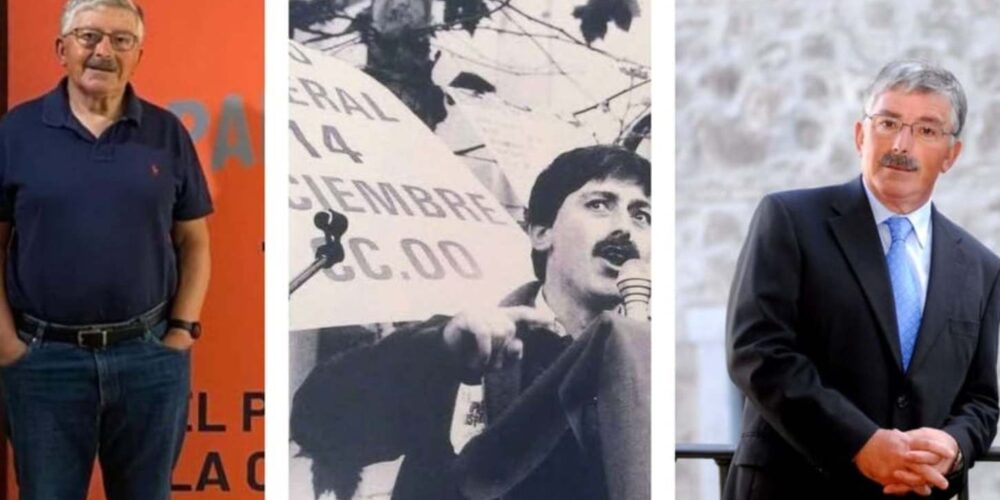 Juan Antonio Mata en diferentes momentos de su vida y su actividad sindical.