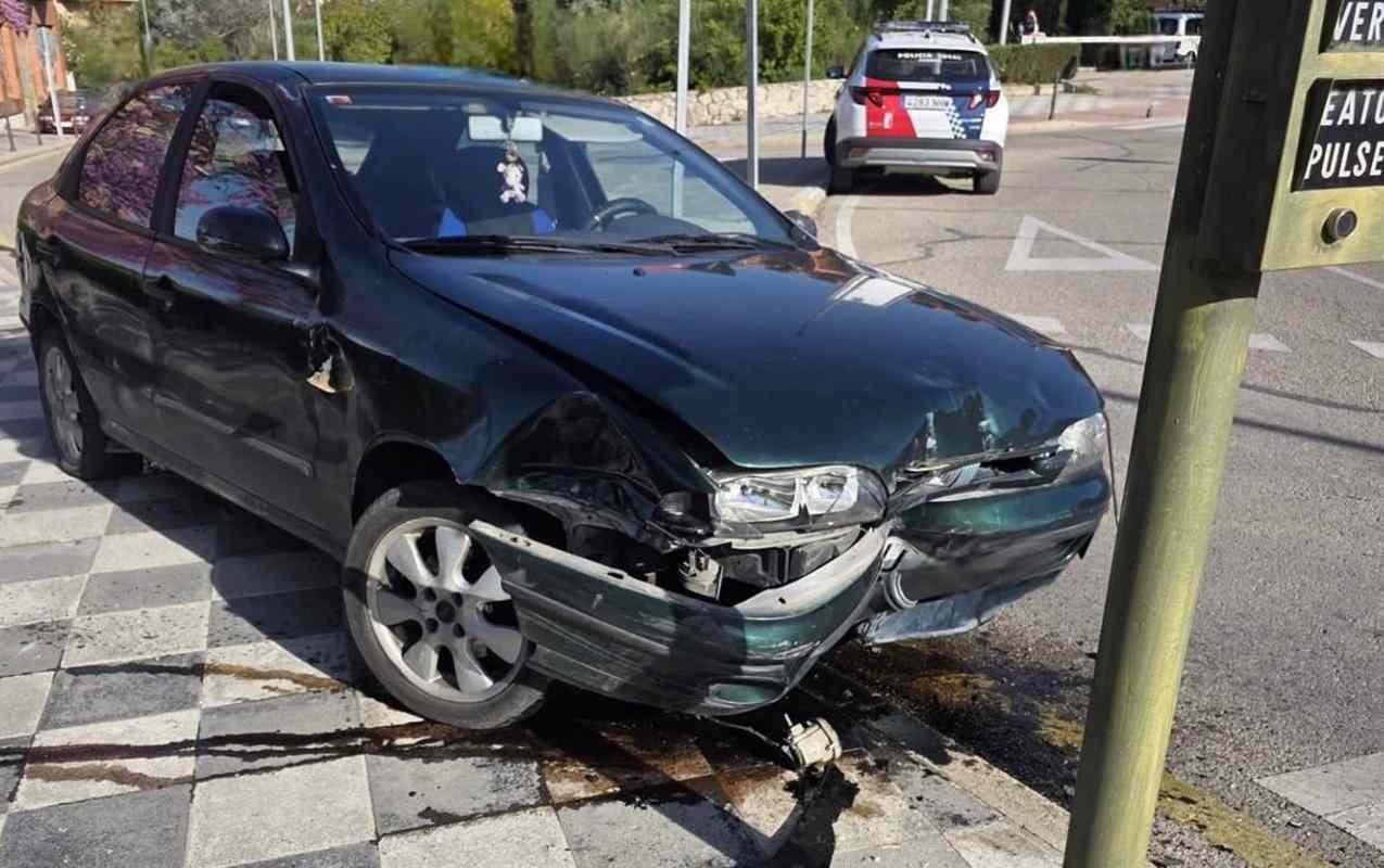 El coche siniestrado. Foto: Policía Local de Cuenca.