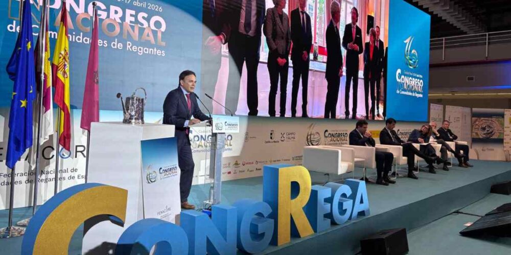 José Joaquín Gómez Alarcón, vicepresidente de Fenacore, en el XVI Congreso Nacional de Comunidades de Regantes, en Ciudad Real.