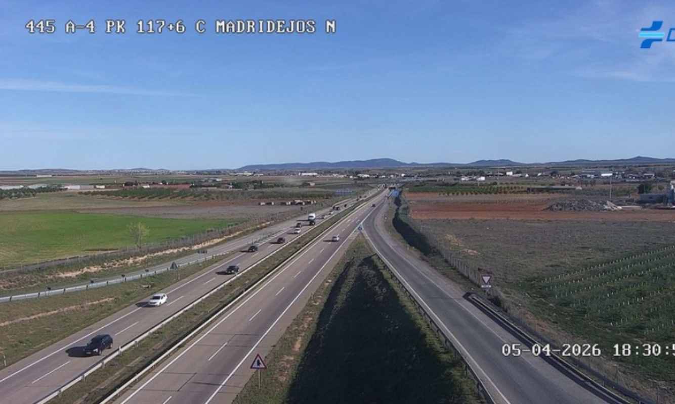 La A-4 a su paso por Madridejos a las 18:30 horas.