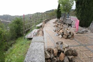 Obras en el muro del Valle de Toledo.