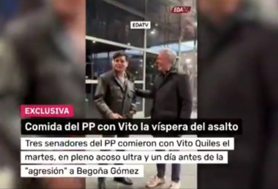 Dos senadores del PP de CLM comieron con Vito Quiles un día antes del altercado de este con Begoña Gómez.