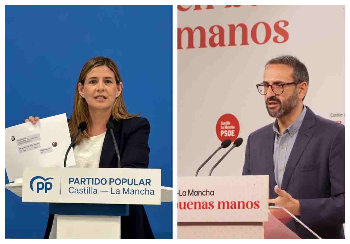 Los secretarios general y de de Organización del PP y del PSOE de Castilla-La Mancha, Carolina Agudo y Sergio Gutiérrez.