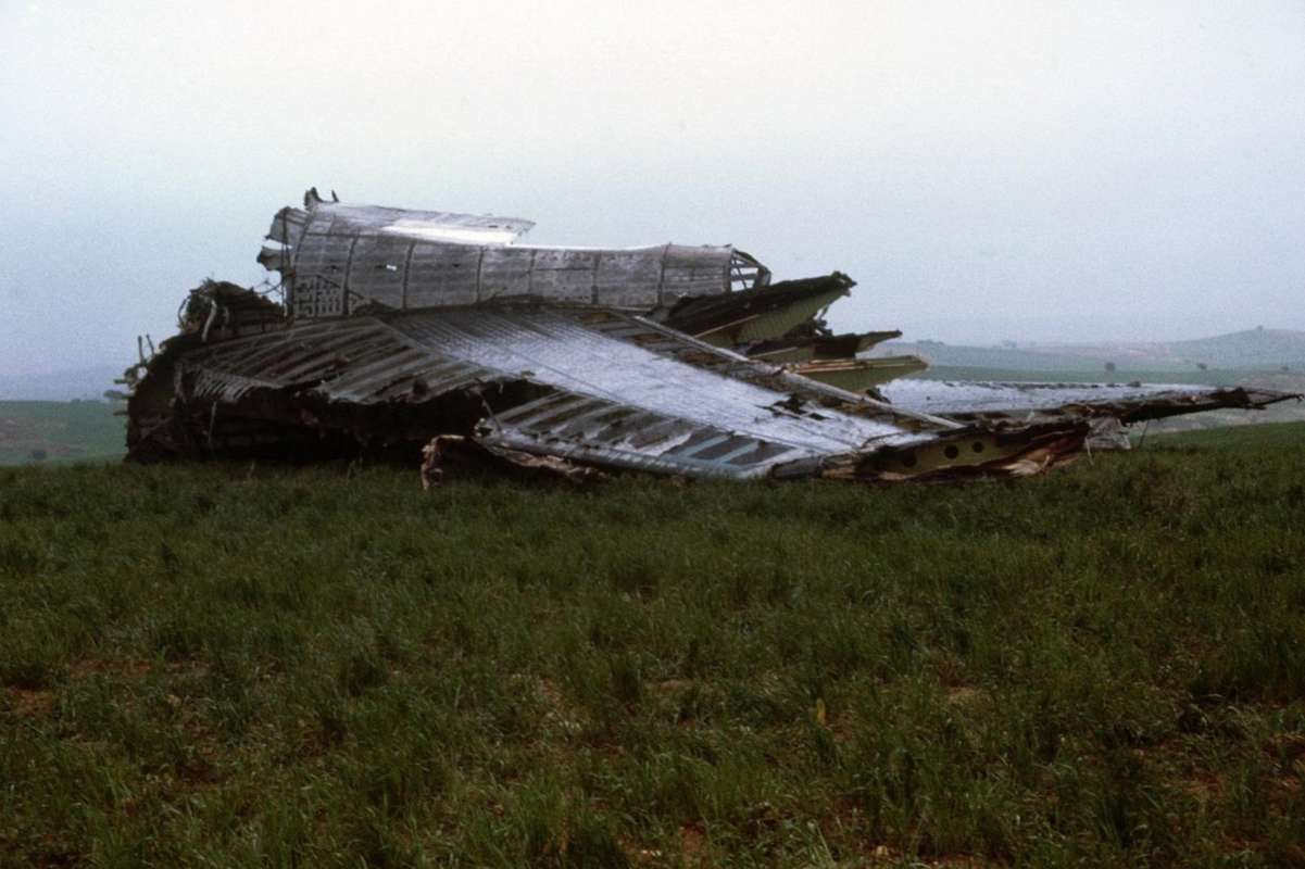 Restos del avión iraní accidentado en Vellisca (Cuenca) el 9 de mayo de 1976. - EUROPA PRESS/TOMÁS