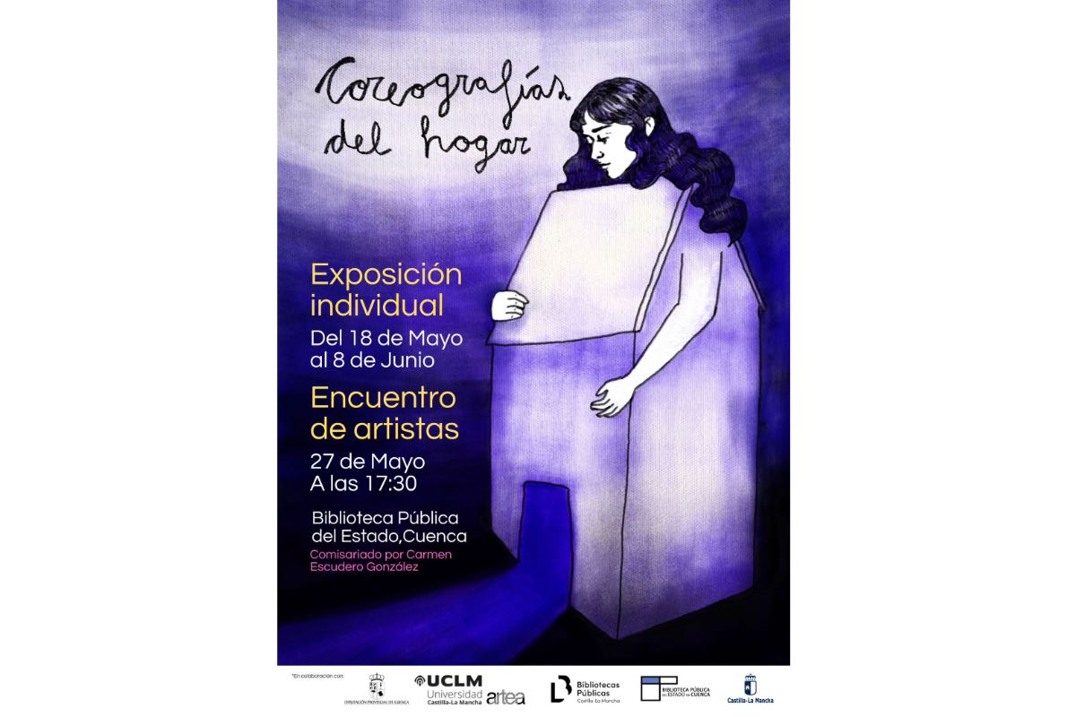Cartel de la exposición y el encuentro de artistas Coreografías del hogar