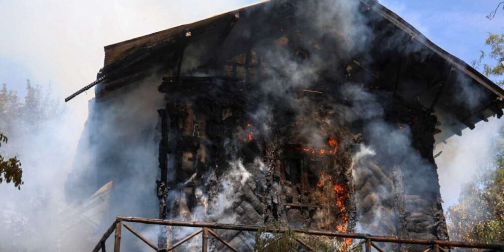Imagen del incendio de la Casa del Corcho.