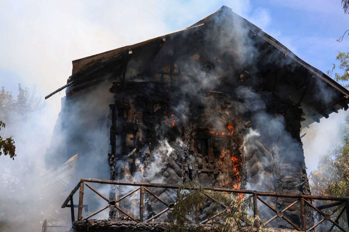 Imagen del incendio de la Casa del Corcho.