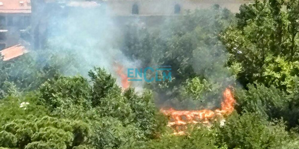 Imagen del incendio de la Casa del Corcho.