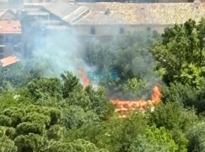 Imagen del incendio de la Casa del Corcho.