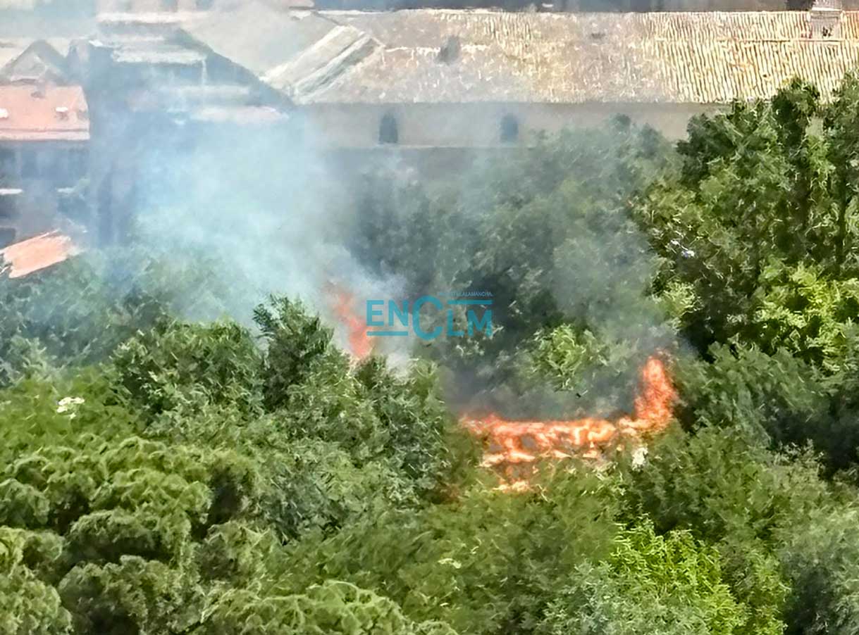 Imagen del incendio de la Casa del Corcho.