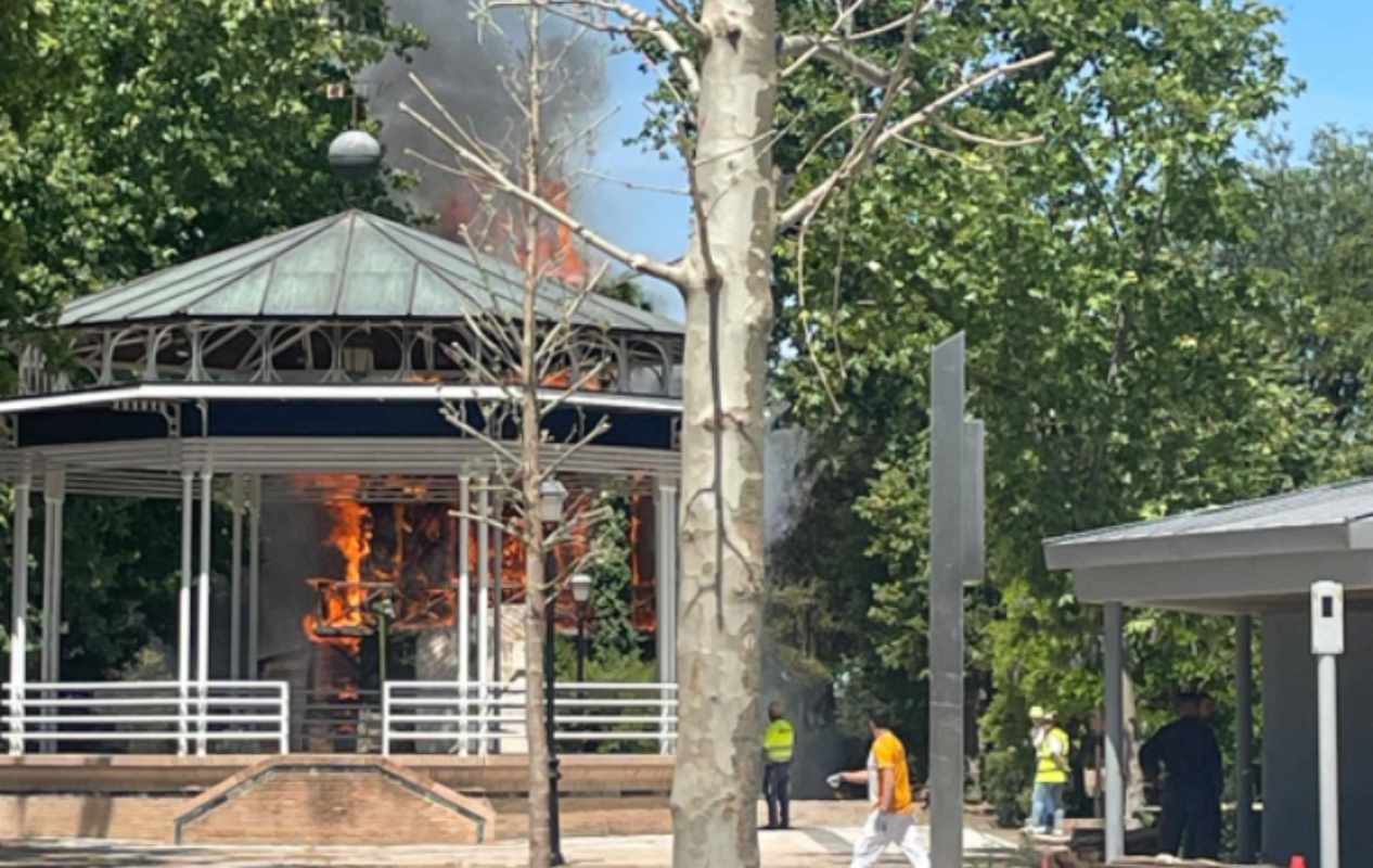 Imagen del incendio de la Casa del Corcho.