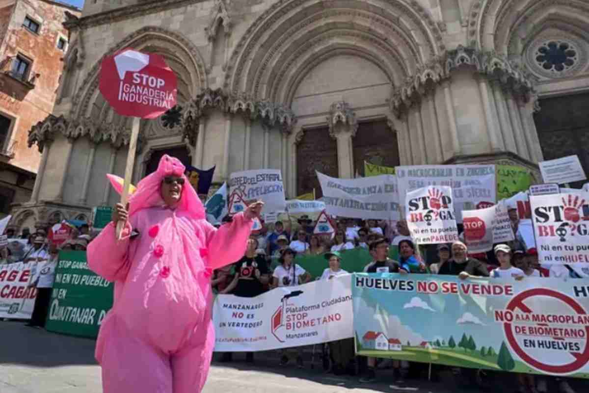 Protesta contra las plantas de biogás en Castilla-La Mancha.