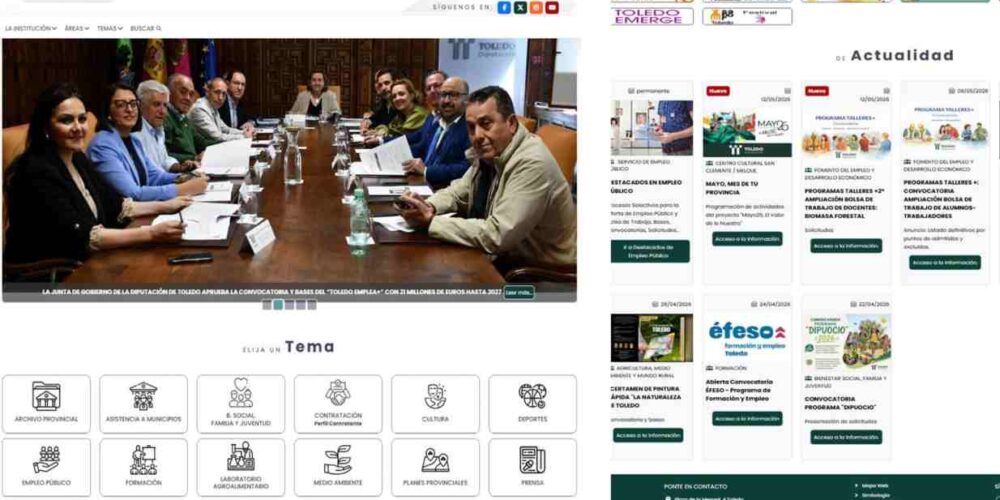 La nueva web de la Diputación de Toledo.
