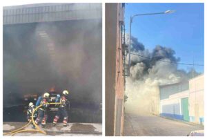 Incendio en dos naves agrícolas de Villanueva de Alcardete (Toledo).
