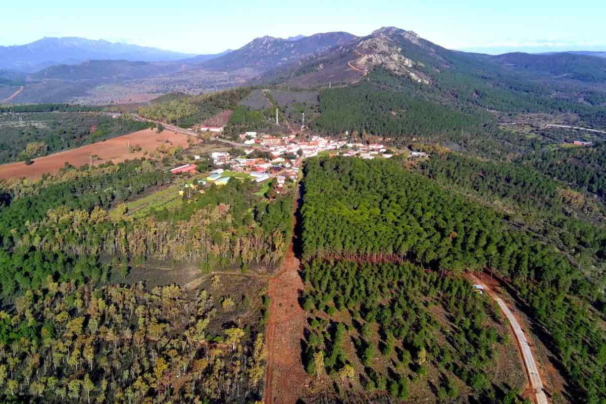 Un cortafuegos divide las provincias de Toledo y Cáceres