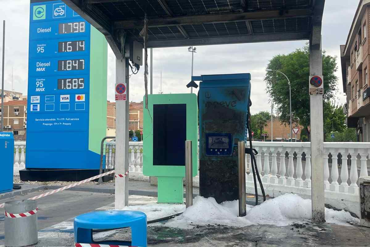 Así quedó el puesto de recarga.