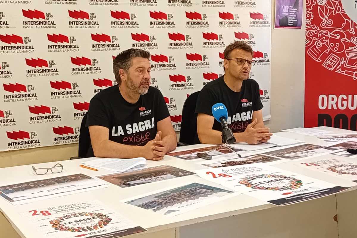 Rueda de prensa de STE-CLM para dar a conocer la movilización.
