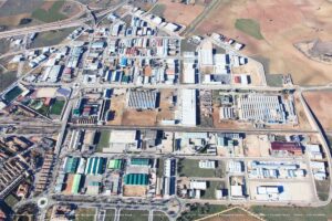 Imagen aérea de uno de los distintos polígonos industriales de Manzanares