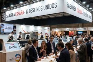 Stand de Saborea España en una feria gastronómica del país