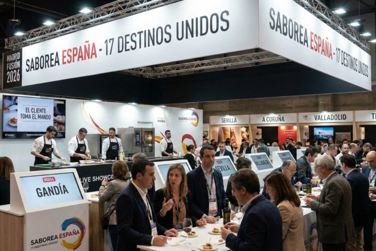 Stand de Saborea España en una feria gastronómica del país