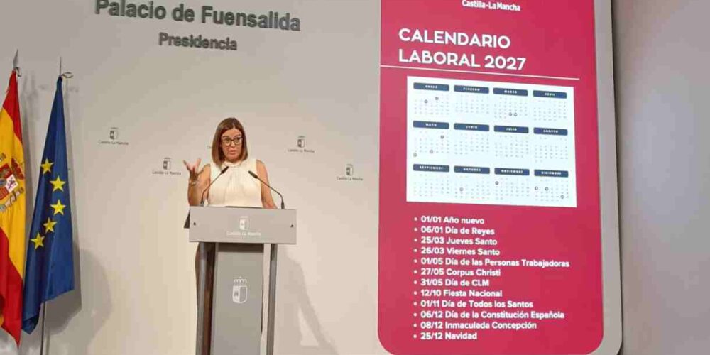 Esther Padilla ha presentado el calendario laboral de 2027 en Castilla-La Mancha.