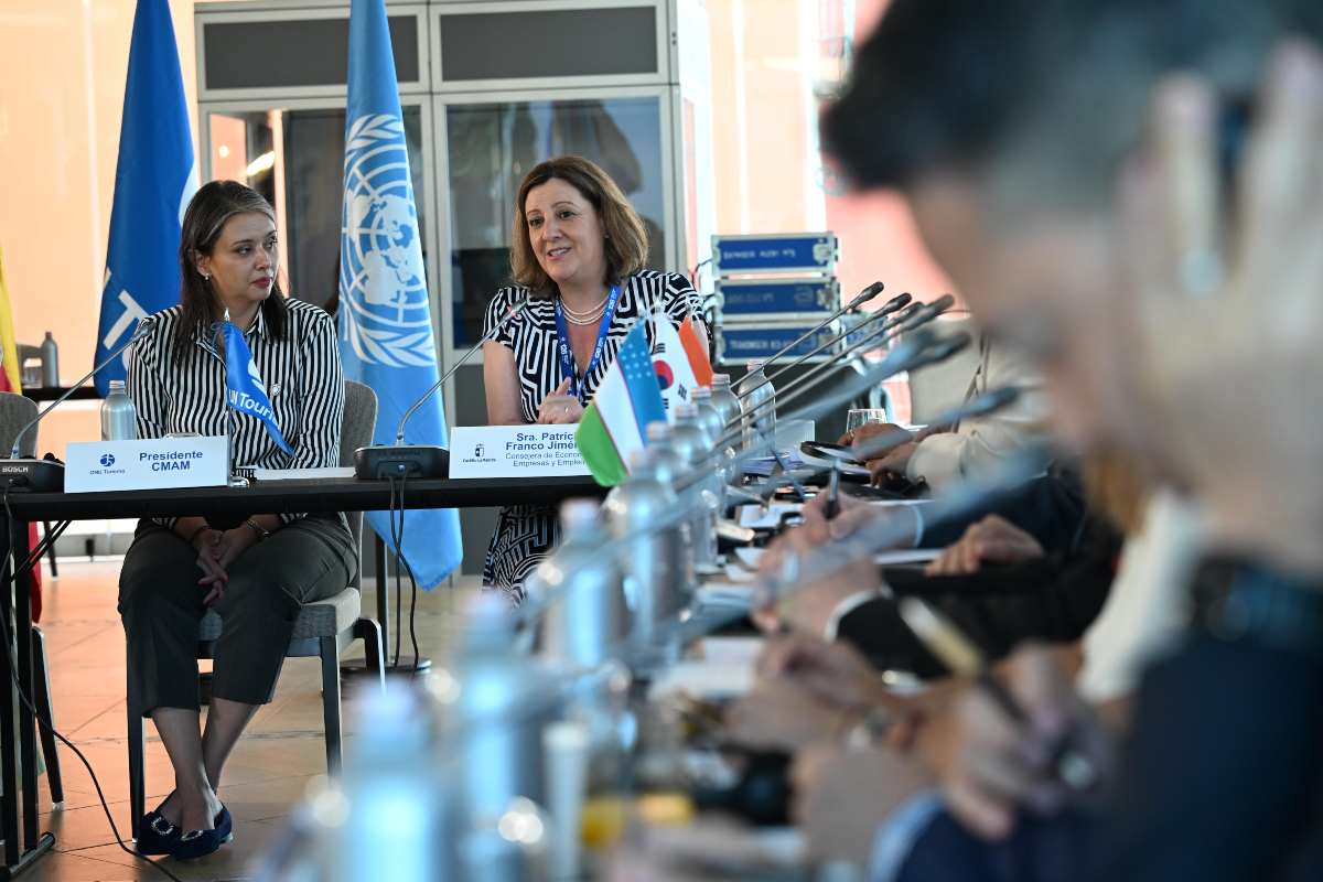 Patricia Franco, interviniendo en el Comité de Afiliados de ONU Turismo.