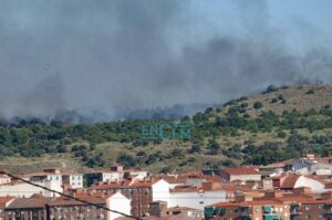 Imagen del incendio en la Academia de Infantería, en Toledo. Foto: ENCLM/Rebeca Arango.