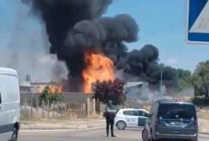 Incendio en una nave de Villacañas.