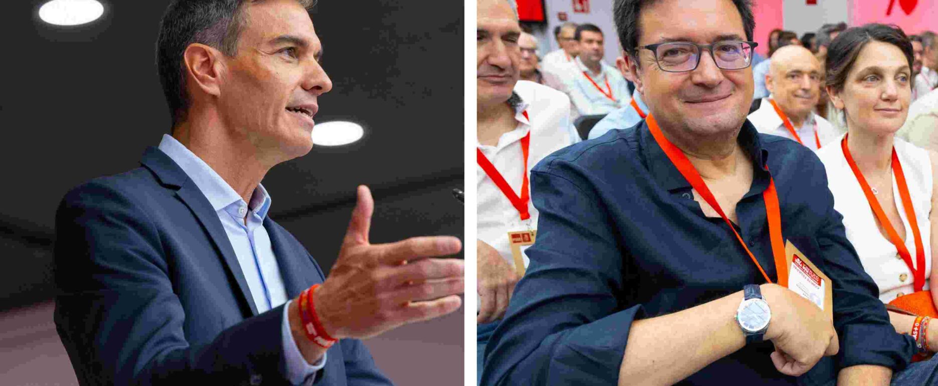 Pedro Sánchez y Óscar López, en el comité federal del PSOE.