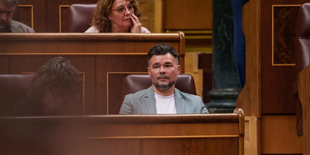 Rufián, en una sesión del Congreso. Foto: EP.