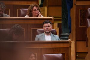 Rufián, en una sesión del Congreso. Foto: EP.