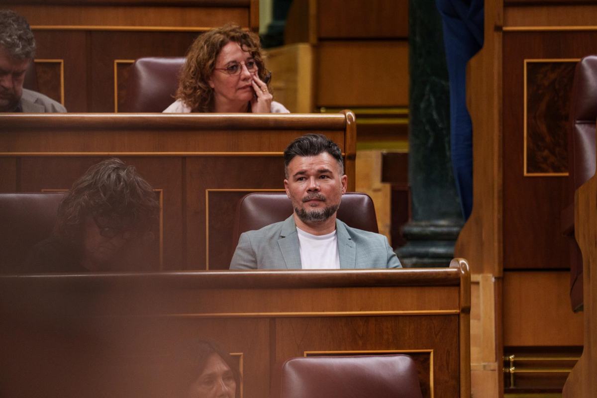 Rufián, en una sesión del Congreso. Foto: EP.