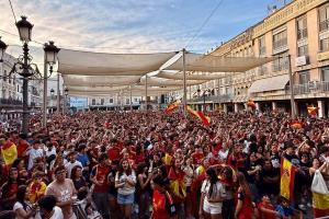 Imagen de la Plaza Mayor de Ciudad Real durante el España-Francia de semifinales