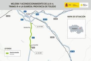 Las actuaciones se desarrollarán en un tramo de aproximadamente 16,5 kilómetros de la A-4