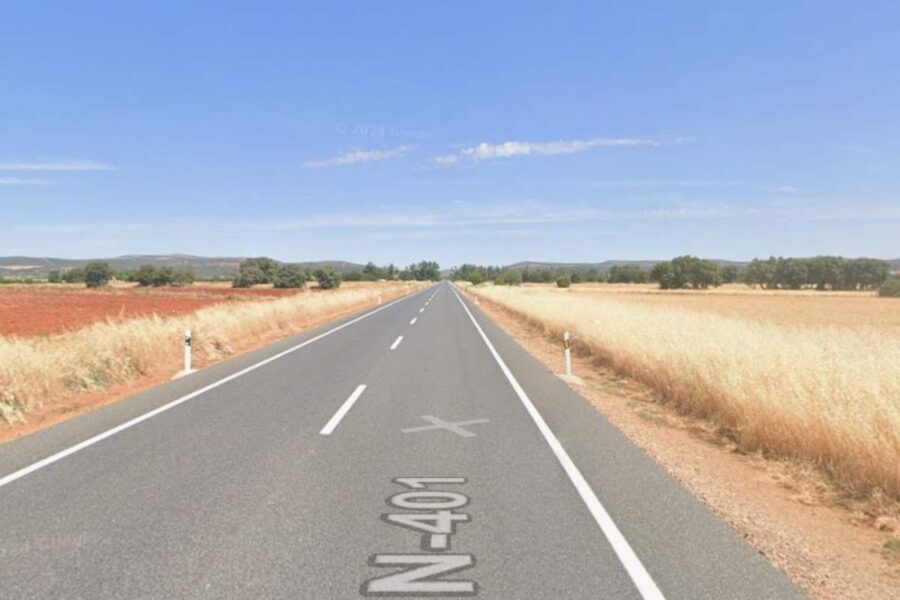 Fallece un hombre tras la colisión entre un turismo y una moto en la N-401 a la altura de un pueblo de Toledo