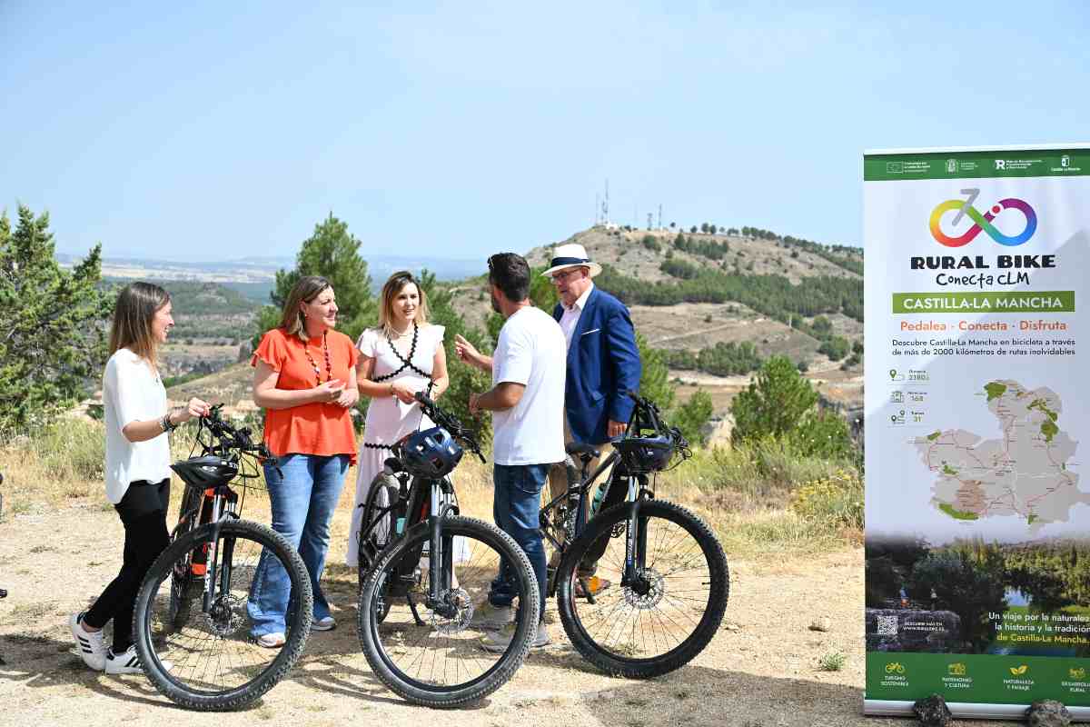 Patricia Franco, durante la presentación del proyecto 'Rural Bike Conecta CLM'.