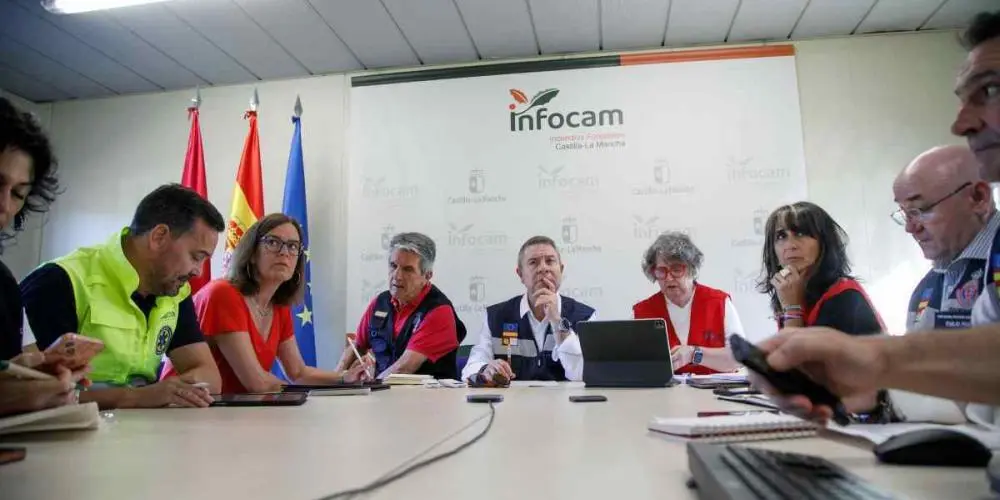 Reunión del Cecopi, con el presidente de Castilla-La Mancha, Emiliano García-Page.