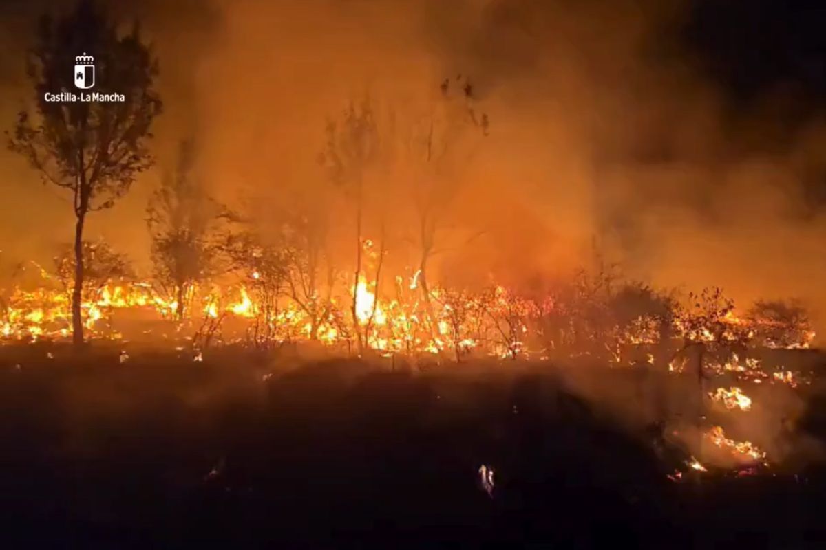 Incendio de La Mierla (Guadalajara). Foto: Infocam