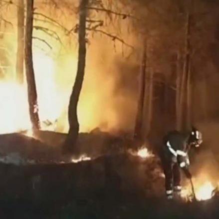 Incendio en la Sierra Norte de Guadalajara.
