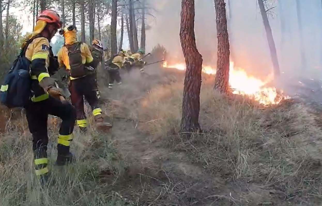 Incendio en la Sierra Norte de Guadalajara.